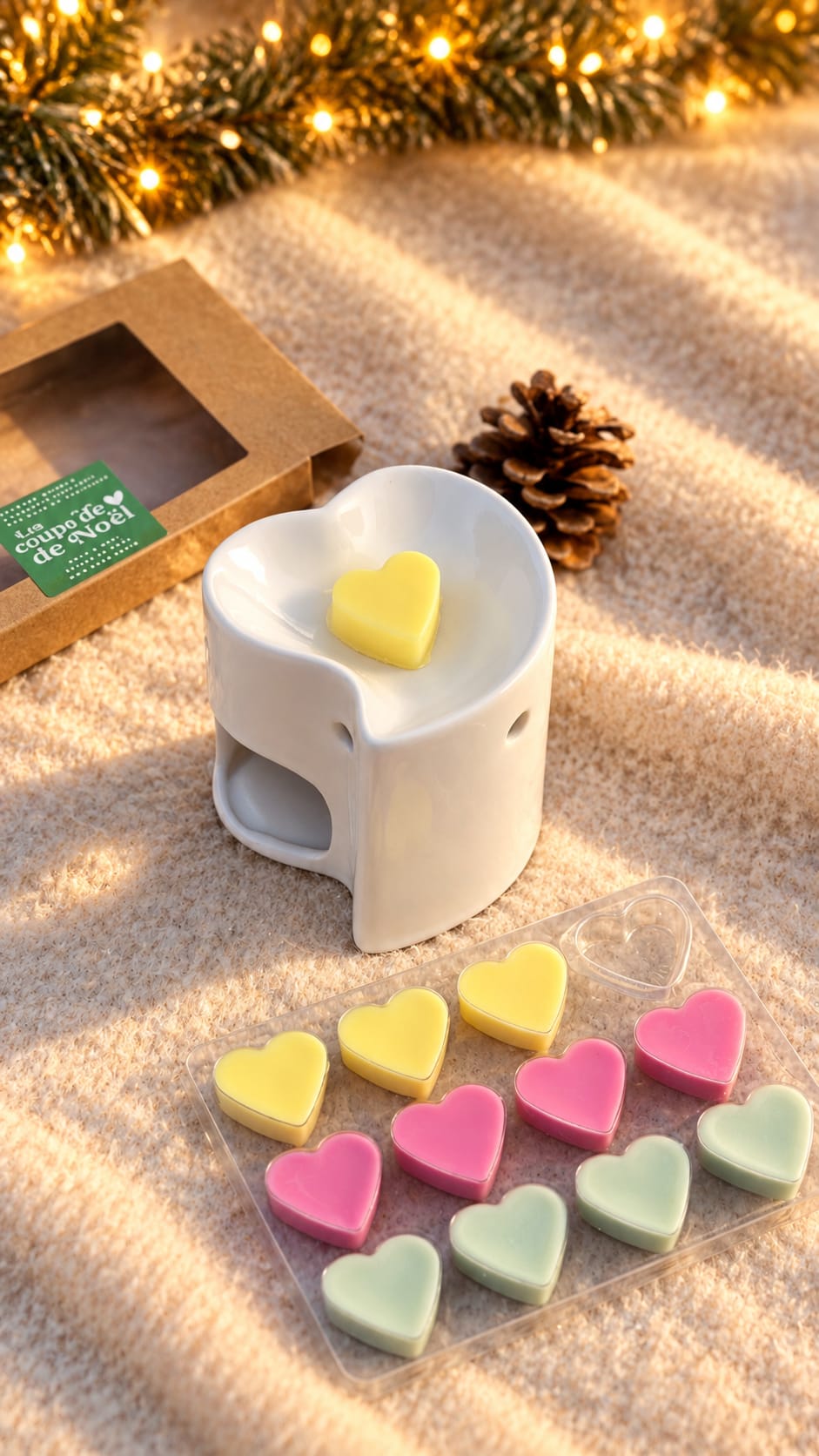 Pack découverte – Brûle-parfum Coeur pur + fondant au choix 