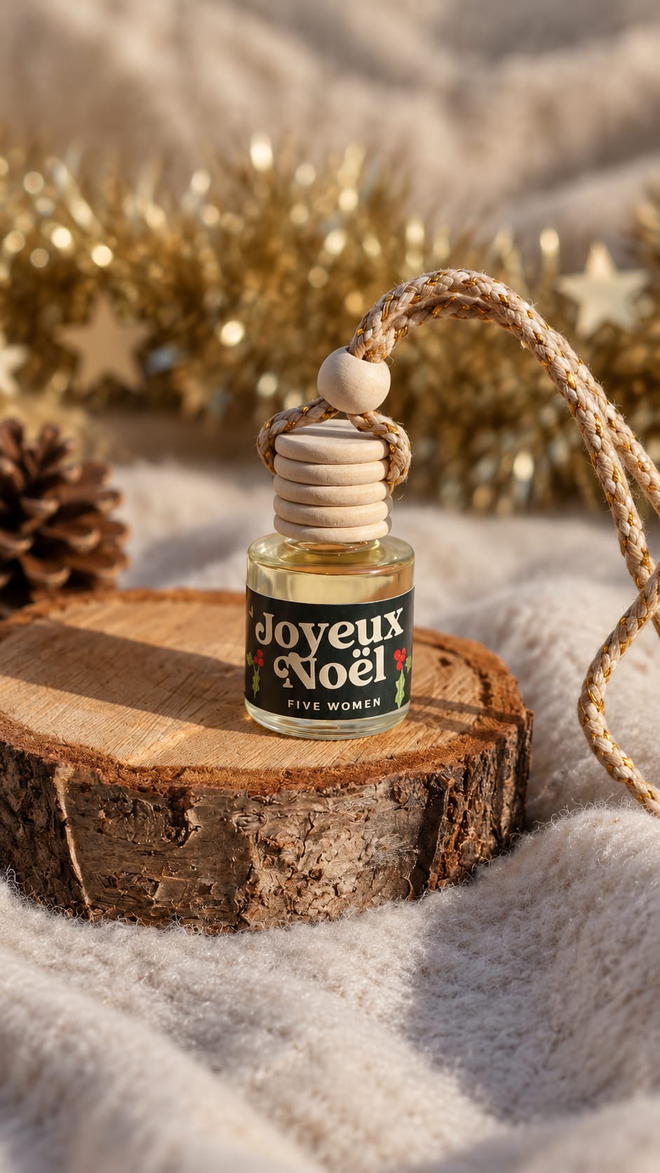 Diffuseur de parfum pour voiture Rocher praliné "Joyeux Noël" 