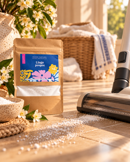 Poudre parfumée pour aspirateur Linge propre 100g 