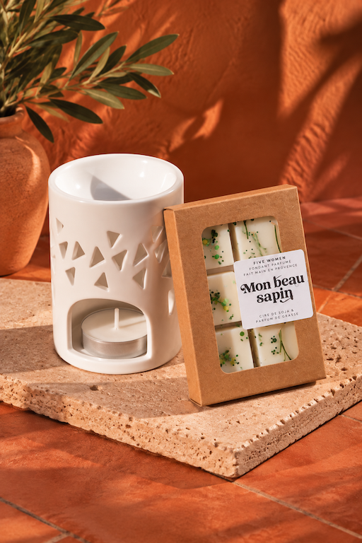 Pack découverte – Brûle-parfum Forêt + fondant au choix 