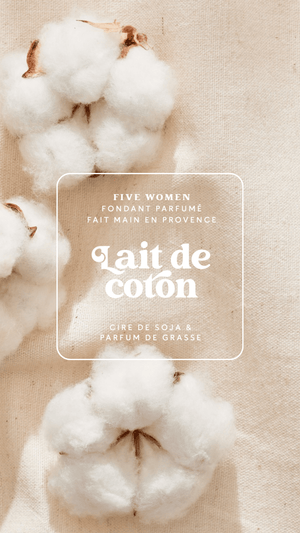 Illustration douce et poudrée de la senteur Lait de coton