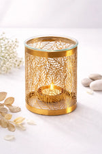 Brûle-parfum en métal - Feuilles d'or 